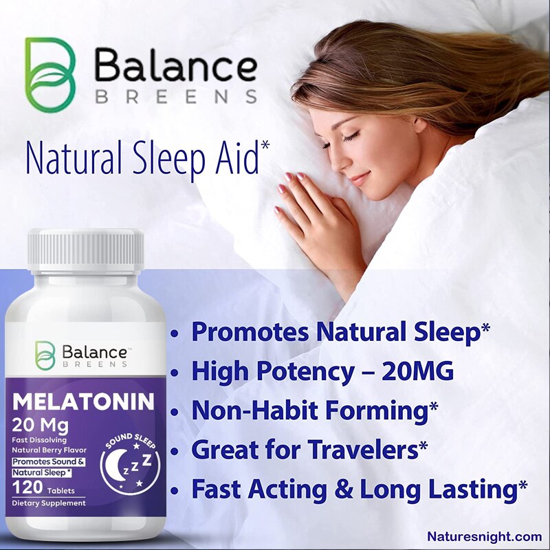 Balance, 20mg Melatonin Capsules for Adults